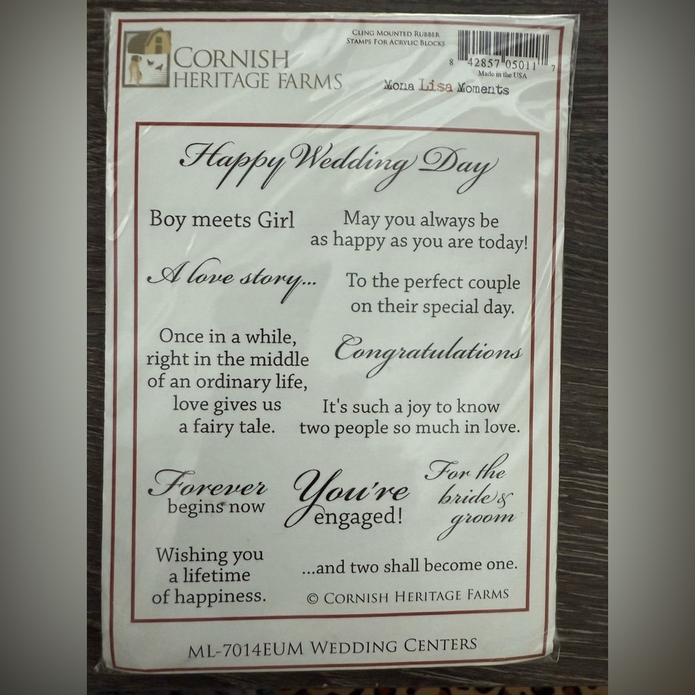 SOLD Cornish Heritage Farms Wedding Stamp Set